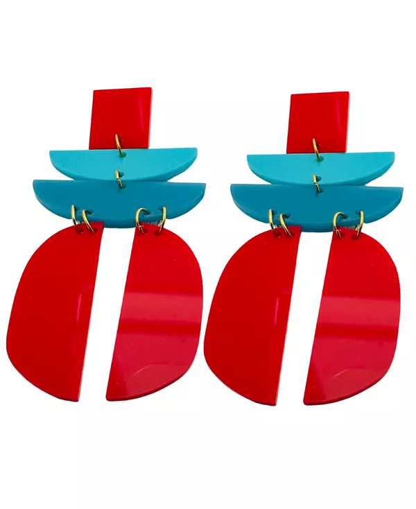 

Геометрические серьги-подвески Swanky Designs, red