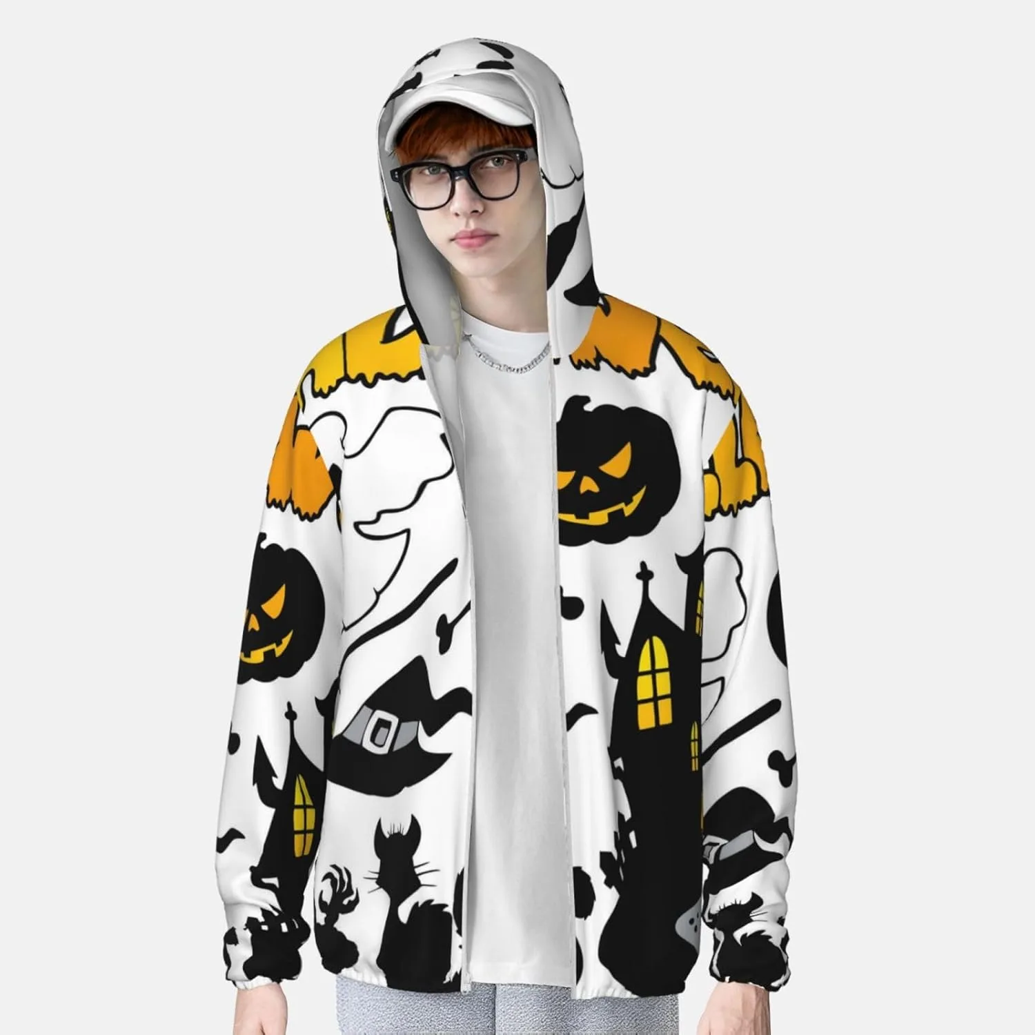 Толстовка с капюшоном Halloween Ghost Spooky для защиты от солнца — фото 2