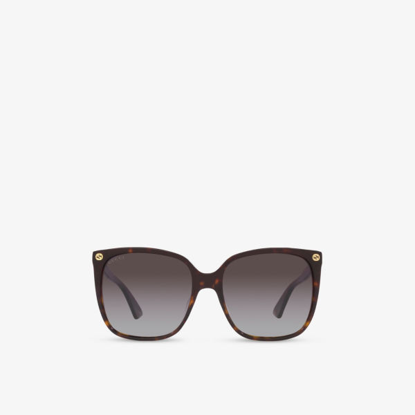 

GG0022S солнцезащитные очки с кошачьим глазом в ацетатной оправе Gucci, коричневый