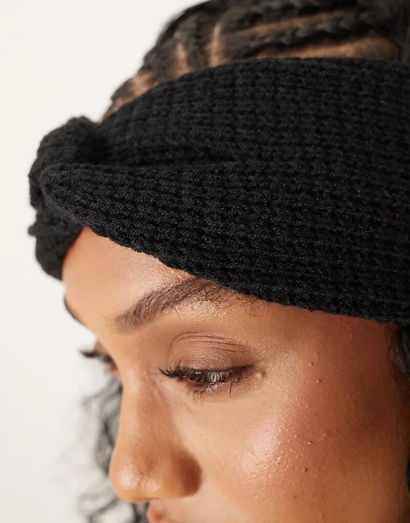 

Текстурированная трикотажная повязка на голову ASOS DESIGN черного цвета