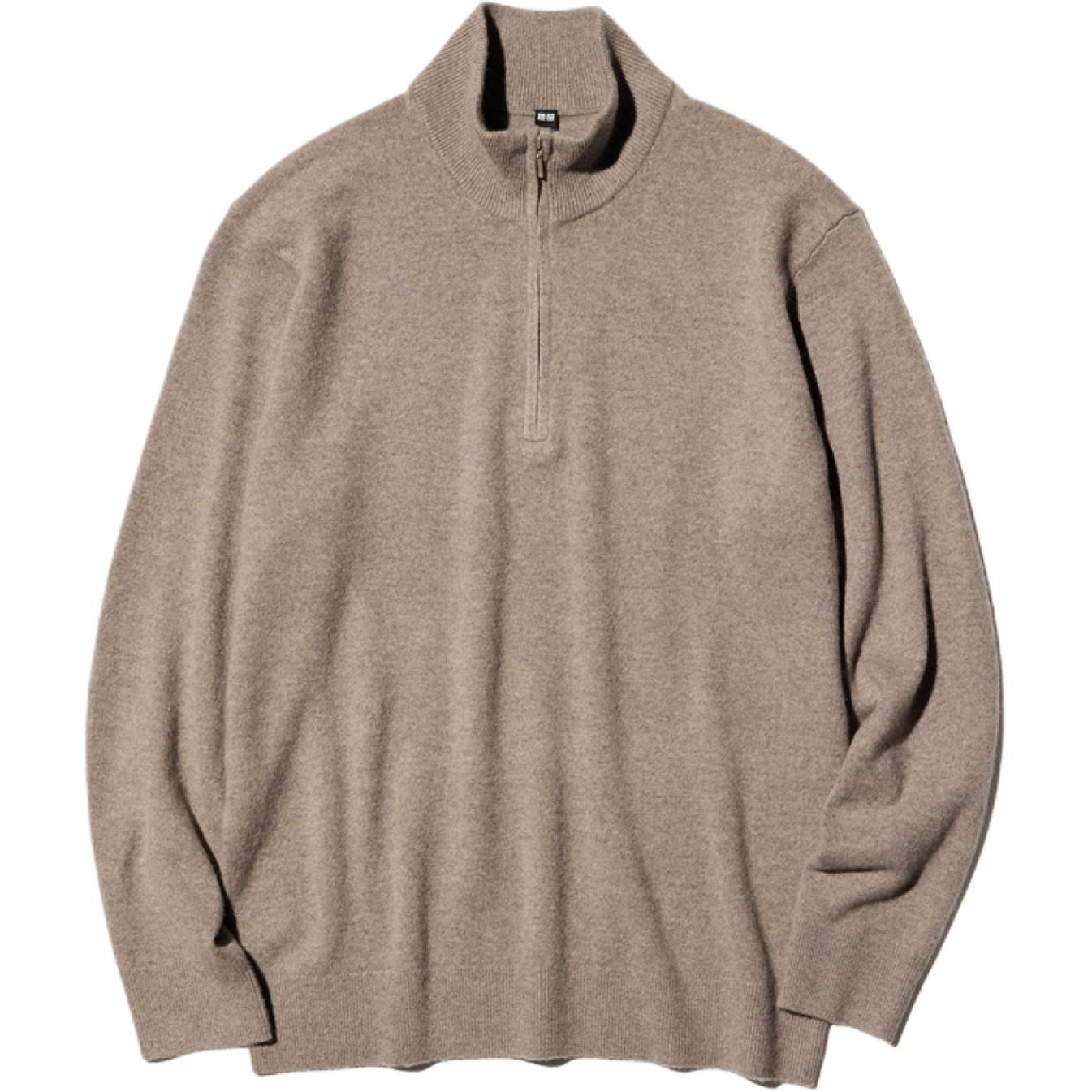 

UNIQLO Кашемировый свитер мужской светло-коричневый