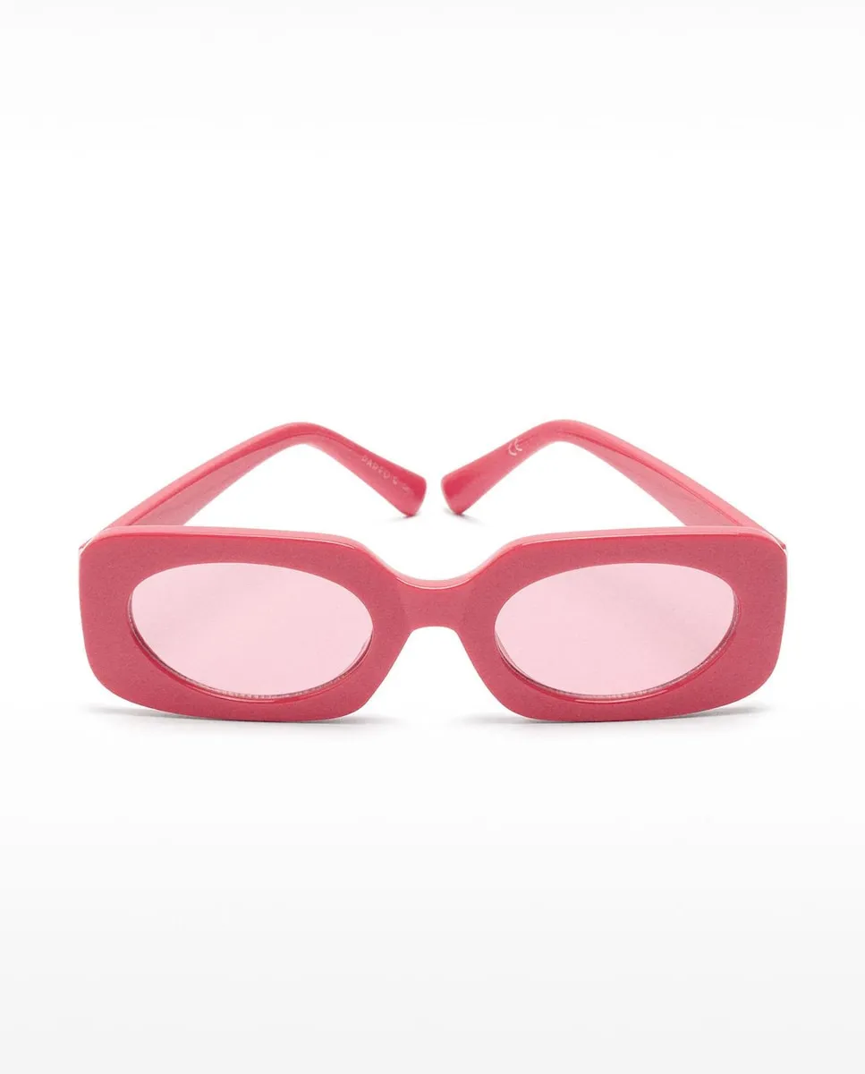 

Женские солнечные очки с UV-защитой и квадратной формой, однотонные Parfois, розовый
