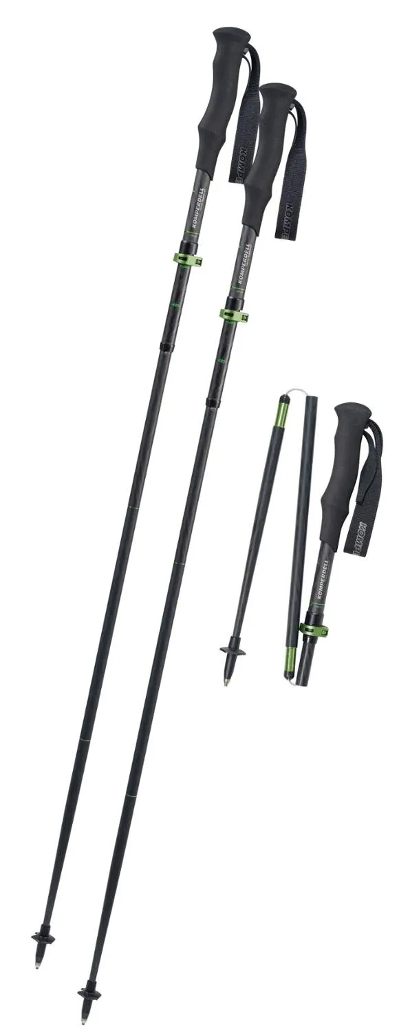 

Углепластиковые треккинговые палки Komperdell, Black/Green
