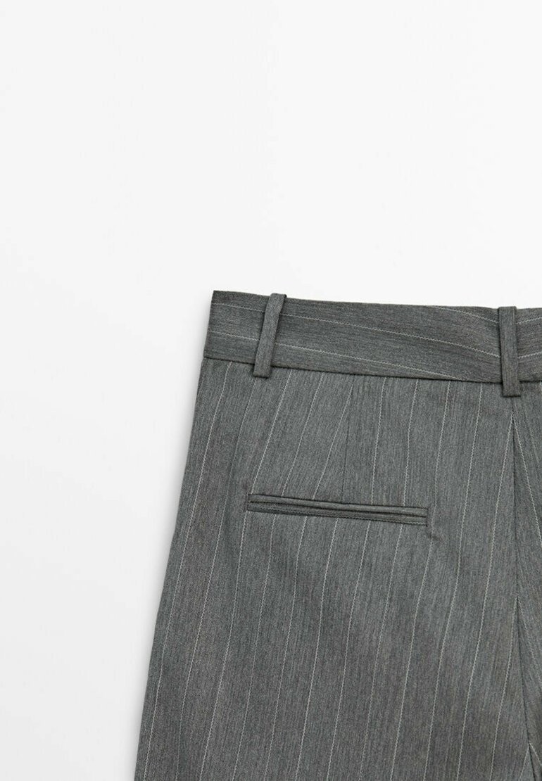

Тканевые брюки STRAIGHT-LEG STRIPE Massimo Dutti, темно-серый