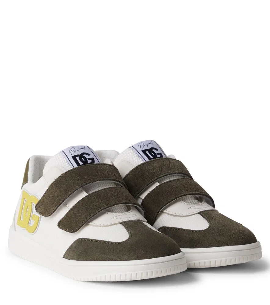 Кроссовки DG с кожаной отделкой Dolce&Gabbana Kids, белый