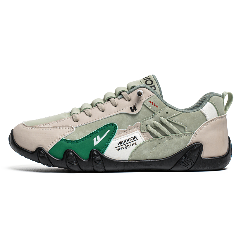 

Мужские повседневные легкие низкие кроссовки Abrasion Resistant Slip Resistant WARRIOR, зеленый оранжевый белый