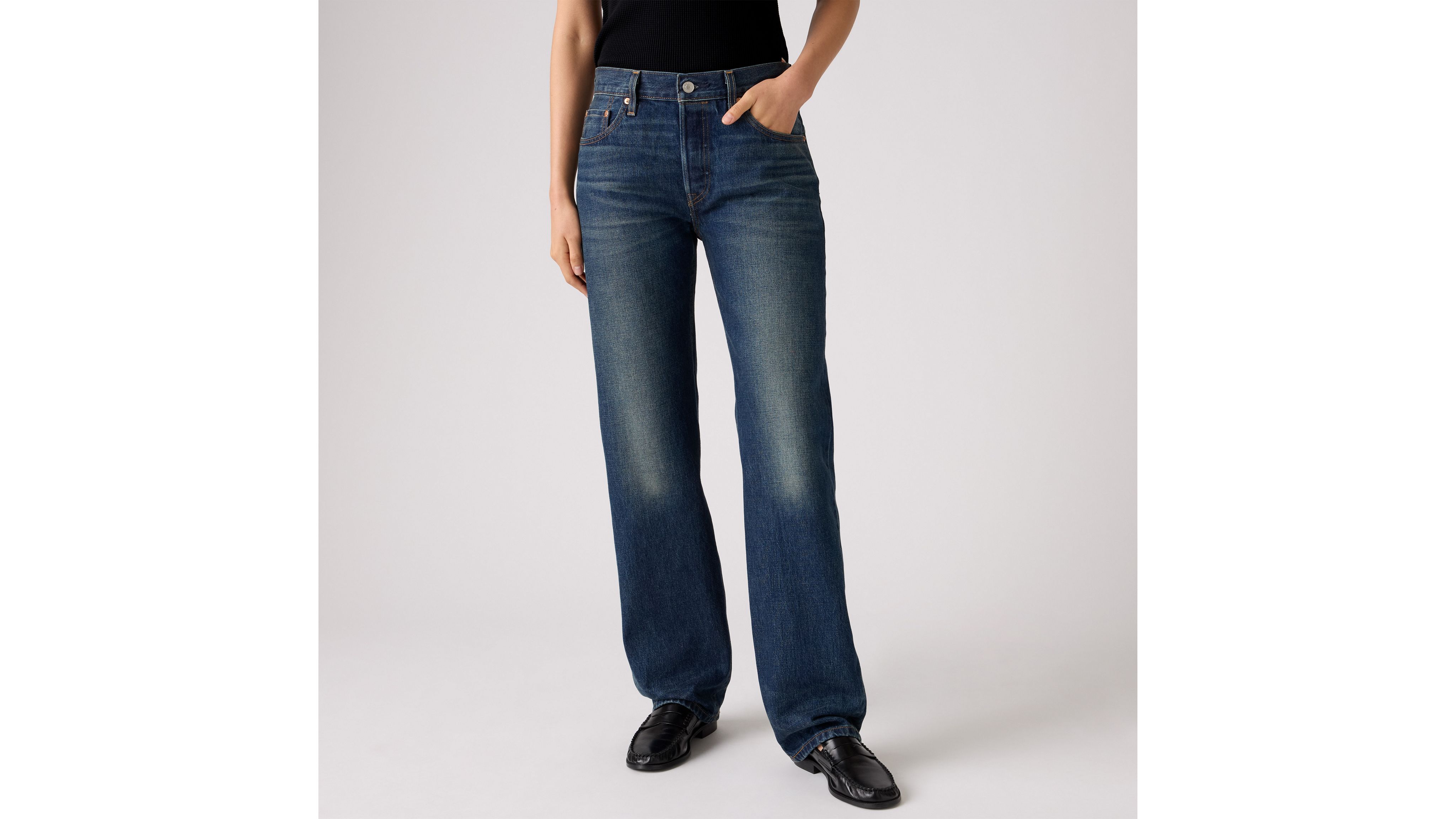 Женские джинсы 501 90-х годов с кромкой Levi's, Educate In Arts - Dark Wash — фото 2