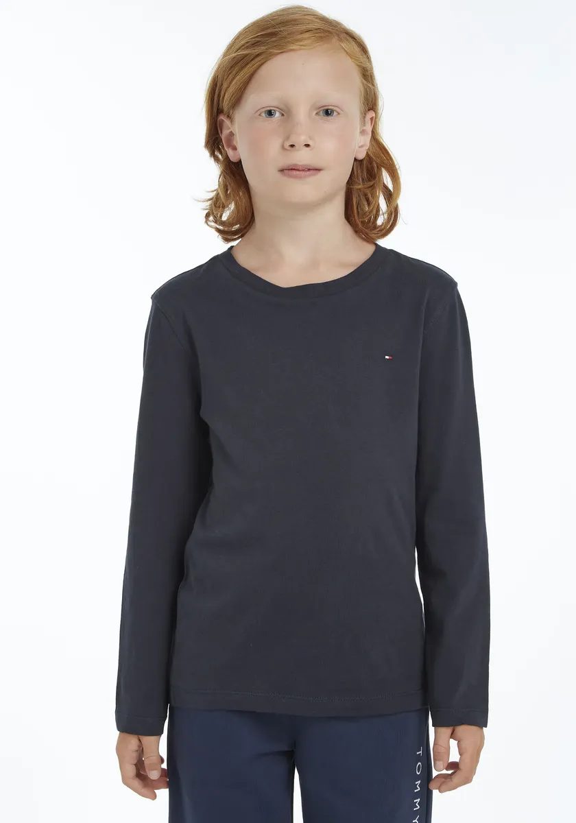 

Рубашка с длинными рукавами Tommy Hilfiger "BOYS BASIC CN KNIT L/S", детская Kids Junior MiniMe, для мальчиков, синий
