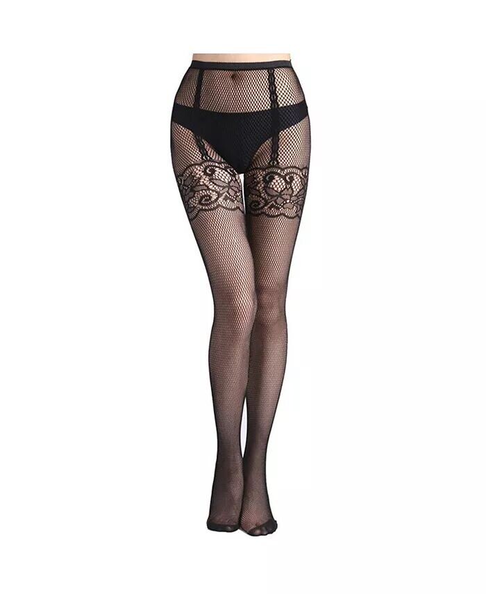 

Женская ажурная сетка с искусственной подвязкой Stems, черный