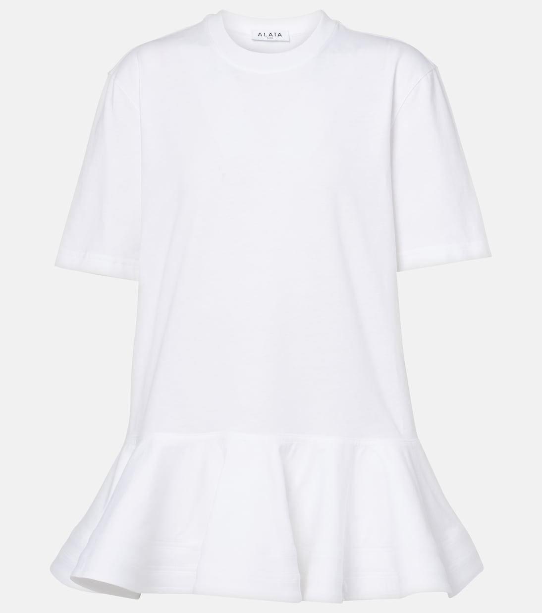 

Пеплум из хлопкового джерси, футболка Alaïa, Blanc