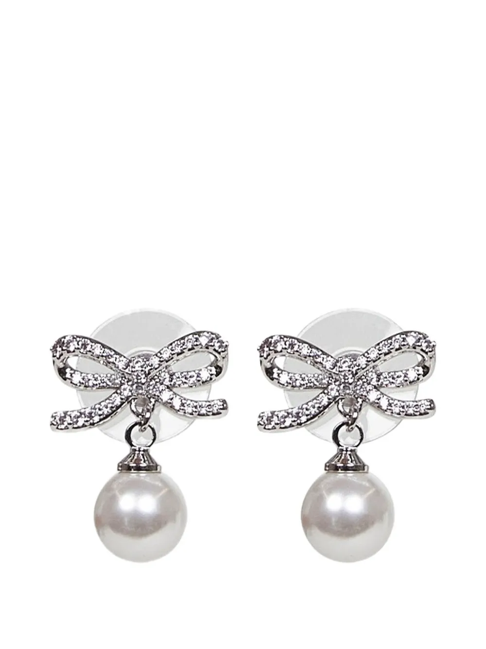 

Серьги с бантами и кристаллами Self-Portrait, серебряный