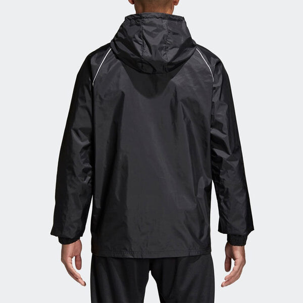 Куртка adidas Core18 Rn Jkt Woven hooded Soccer/Football Logo Jacket Black, черный — фото 4