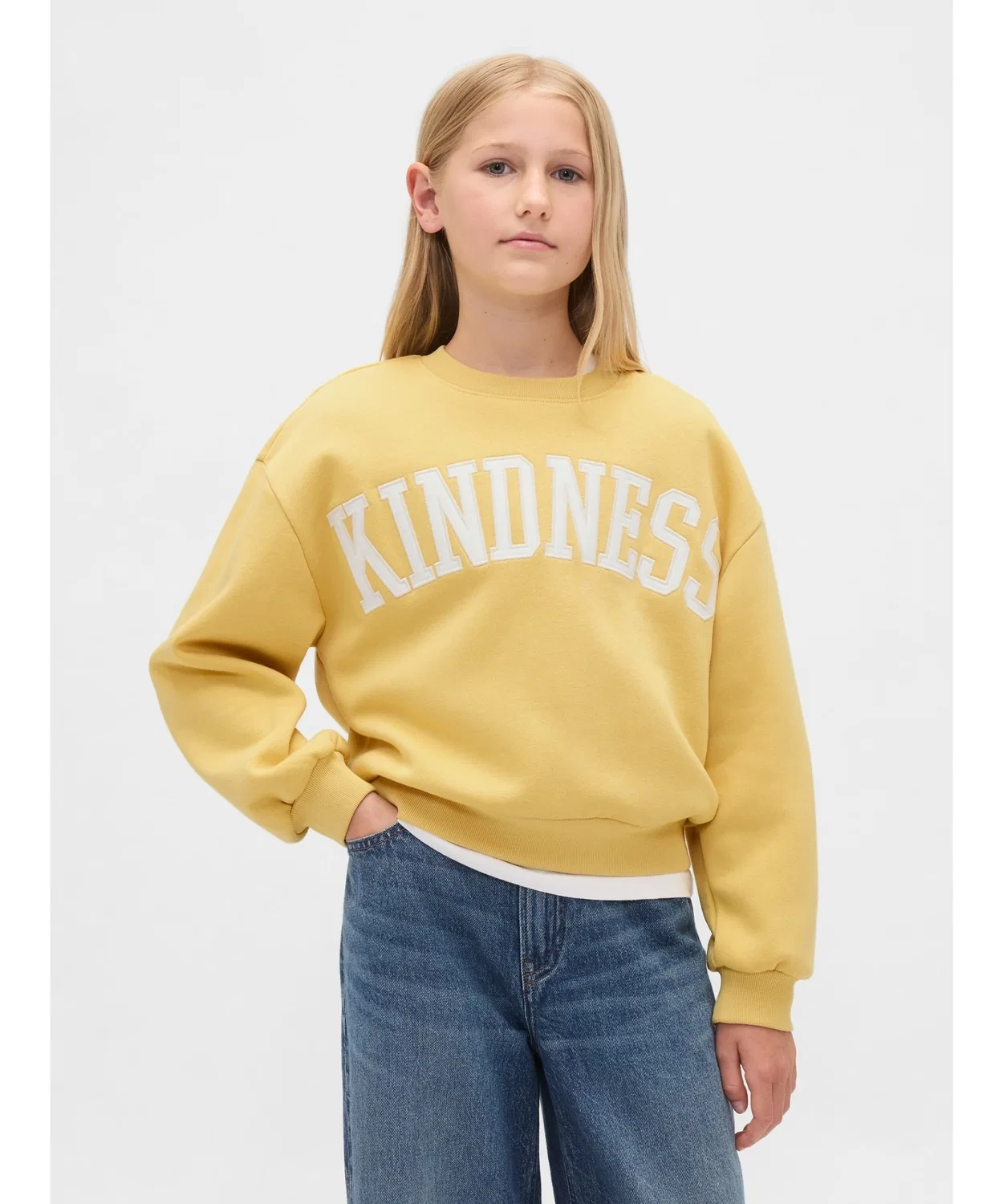 Свитшот оверсайз дольман Gap Kids жёлтый