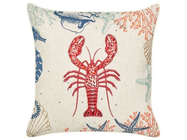 

Декоративная подушка Beliani KELP, 45x45x45 см цвет beige/blau/rot