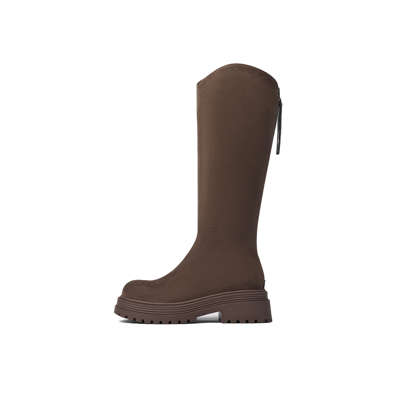 JOSINY Ботильоны женские на каблуке 5 см коричневые без подкладки, цвет Brown (Unlined)