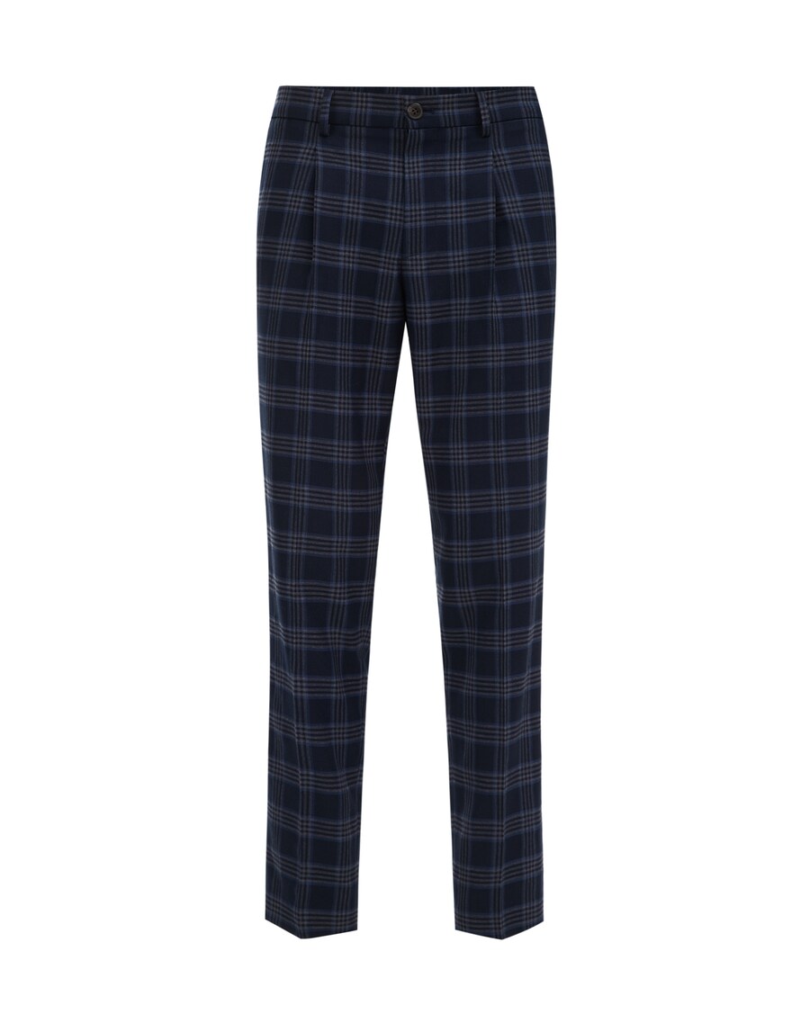 

Костюмные брюки WE Fashion Slim fit Pleated Pants, темно-синий