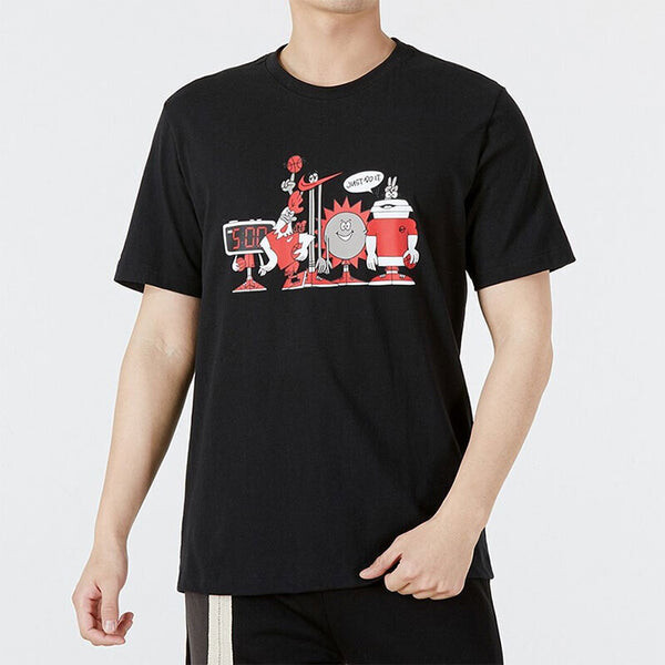 Футболка Men's Nike Cartoon Printing Cozy Round Neck Casual Short Sleeve Black T-Shirt, черный — фото 3