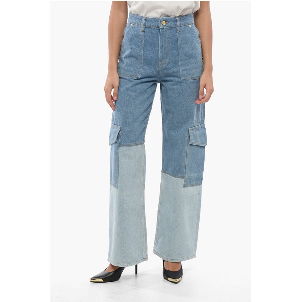 

Двухцветные свободные джинсы карго 26 см Ganni, Blue