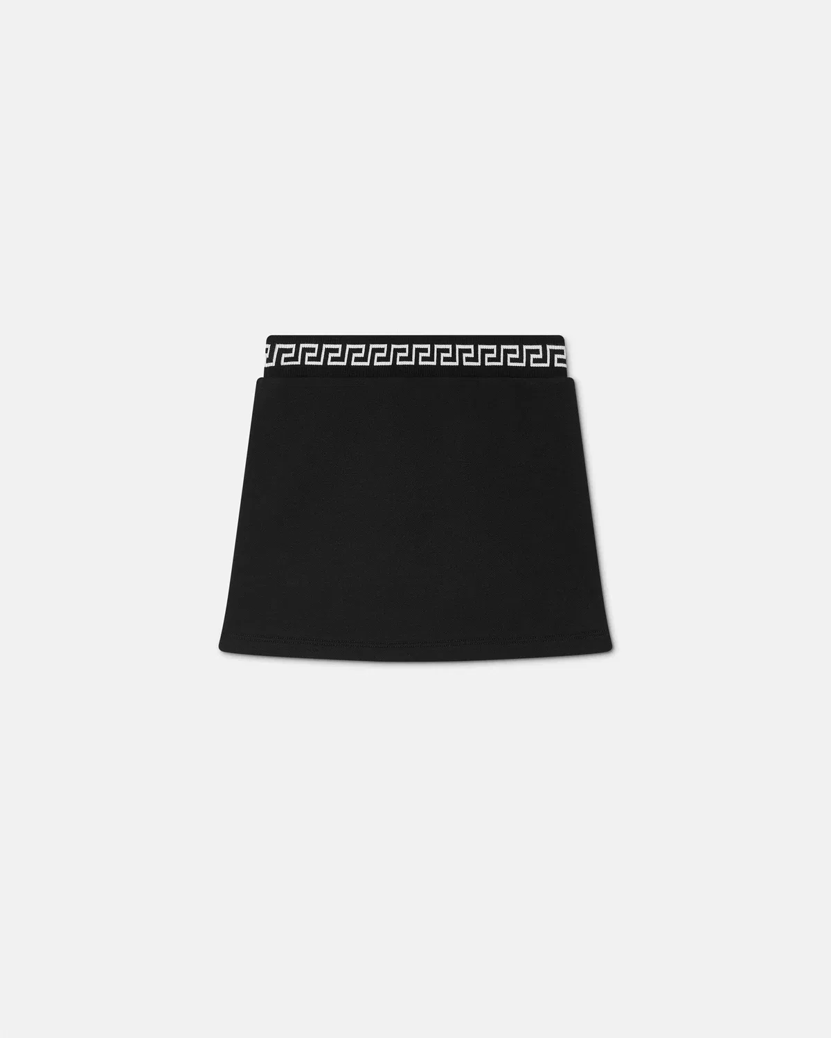 Детская хлопковая юбка из джерси с вышивкой Versace, черный — фото 3
