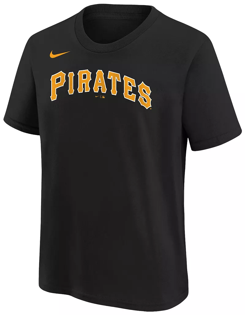 Черная домашняя футболка Nike Youth Pittsburgh Pirates Oneil Cruz #15 — фото 2