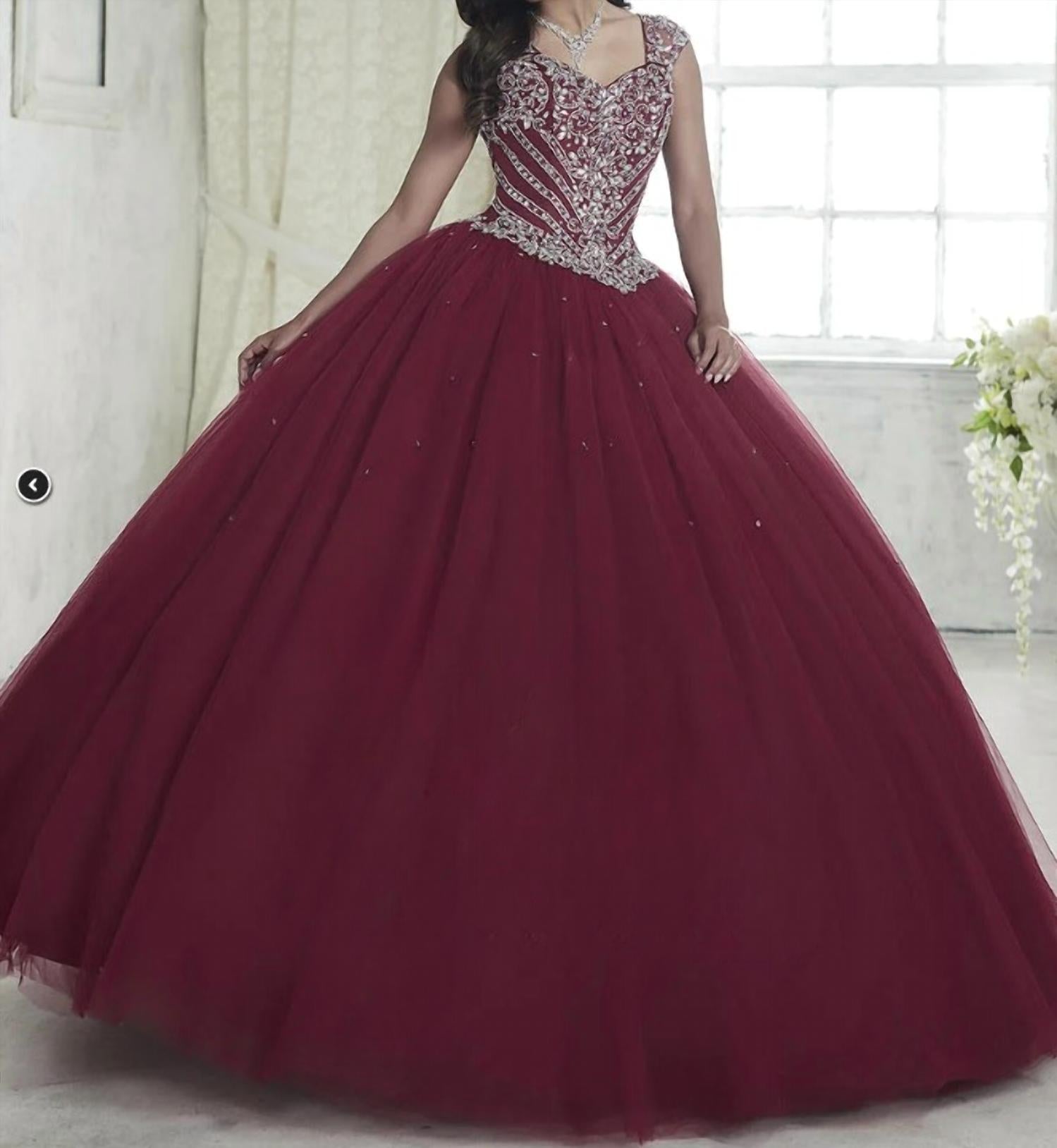 

Fiesta Quinceanera Женское бальное платье из тюля с юбкой, цвет сангрия