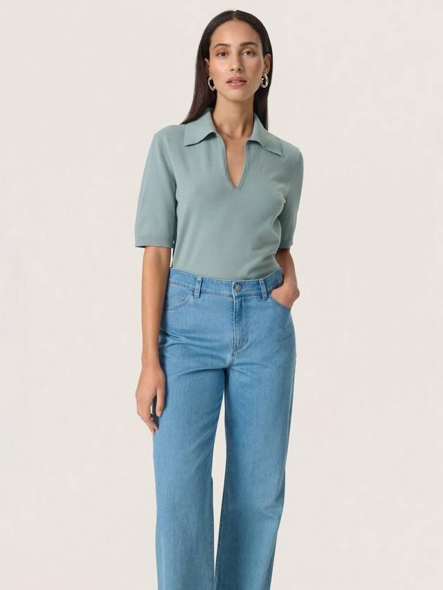 

Спина Rib Knit поло Soaked In Luxury, Silver Blue