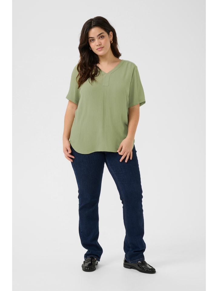

Блузка с короткими рукавами KCami, стандартный крой, цвет Oil Green KAFFE curve