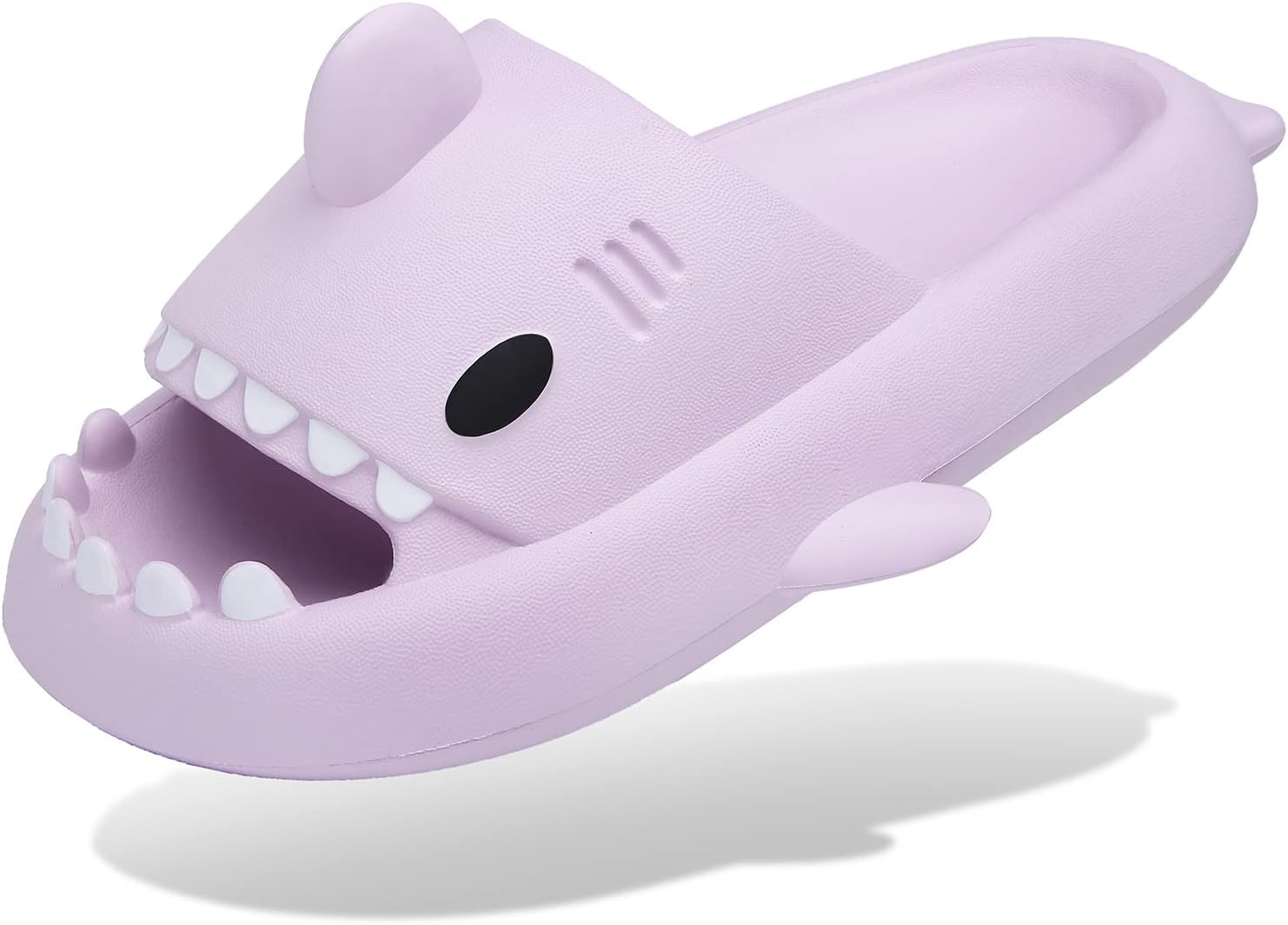 

Мужские и женские шлепанцы с изображением акулы Cloud, летние открытые сандалии с мягкой толстой подошвой, противоскользящие, для пляжа, бассейна и душа Inminpin, фиолетовый