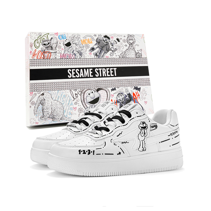 

SESAME STREET Унисекс белые платформенные скейтерские кроссовки для увеличения роста с противоскользящей подошвой, устойчивые к истиранию и легкие, цвет White