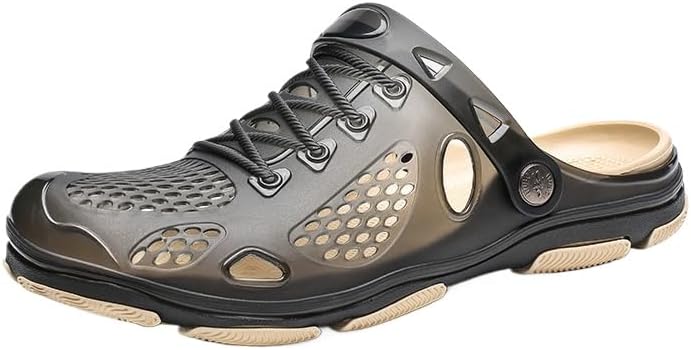 

Мужские сабо, водные туфли, сандалии, шлепанцы, противоскользящие, легкие, на липучке, регулируемый ремешок, для пляжа, бассейна, на улице, в саду, на кухне, для душа Hhhchpm, черный