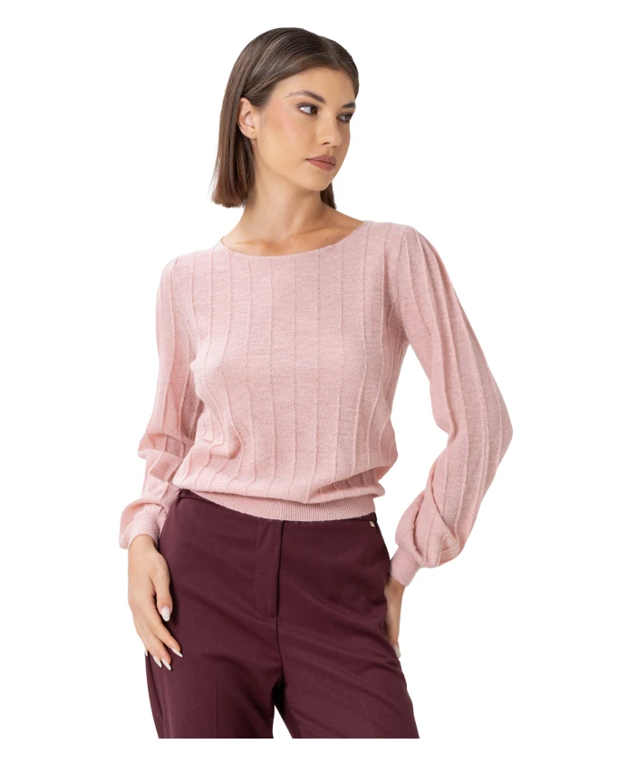 

Элегантный, мягкий вязаный топ с длинными рукавами Kocca, розовый