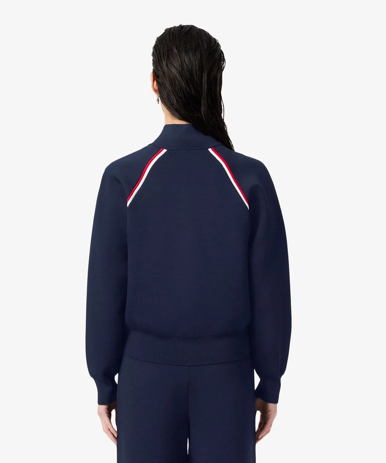 Толстовка Lacoste темно-синяя, вискозный трикотаж, логотип-крокодил — фото 4