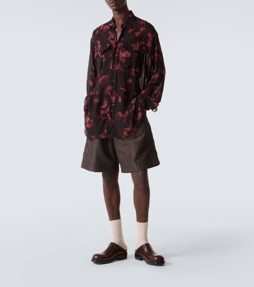 Прозрачная блузка с цветочным принтом Dries Van Noten, Bordeaux — фото 2