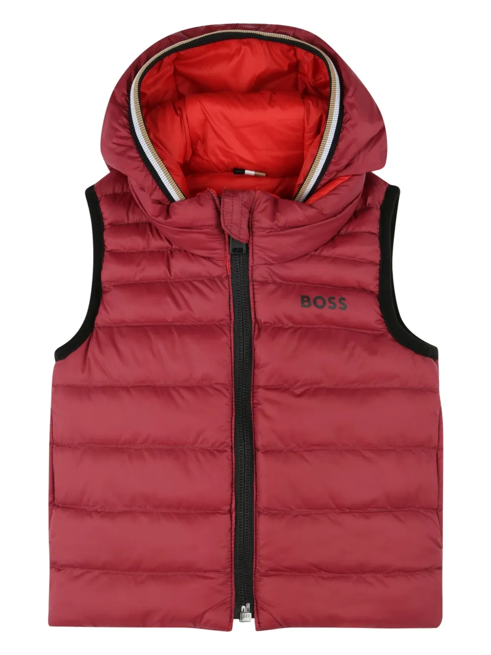 Двусторонний дутый жилет BOSS Kidswear, красный — фото 3