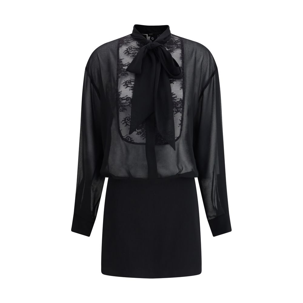 

Короткое кружевное платье Pinko, черный