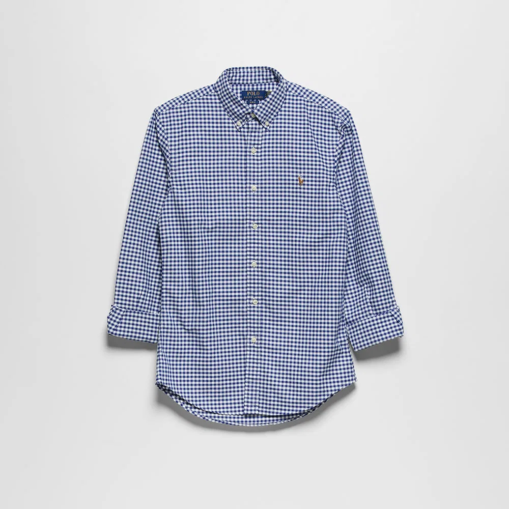 Женская приталенная спортивная рубашка Oxford синяя от Polo Ralph Lauren