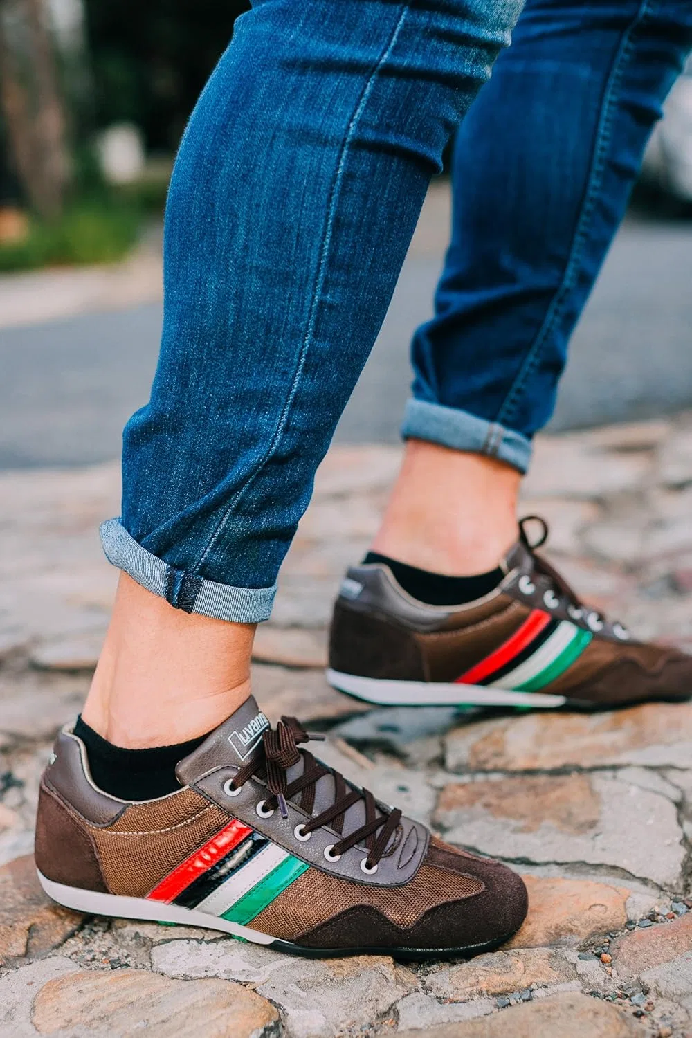 Мужские кроссовки Luv Anni Trainers Casual Shoes With Genuine Leather Trainers Luvanni, Brown — фото 3