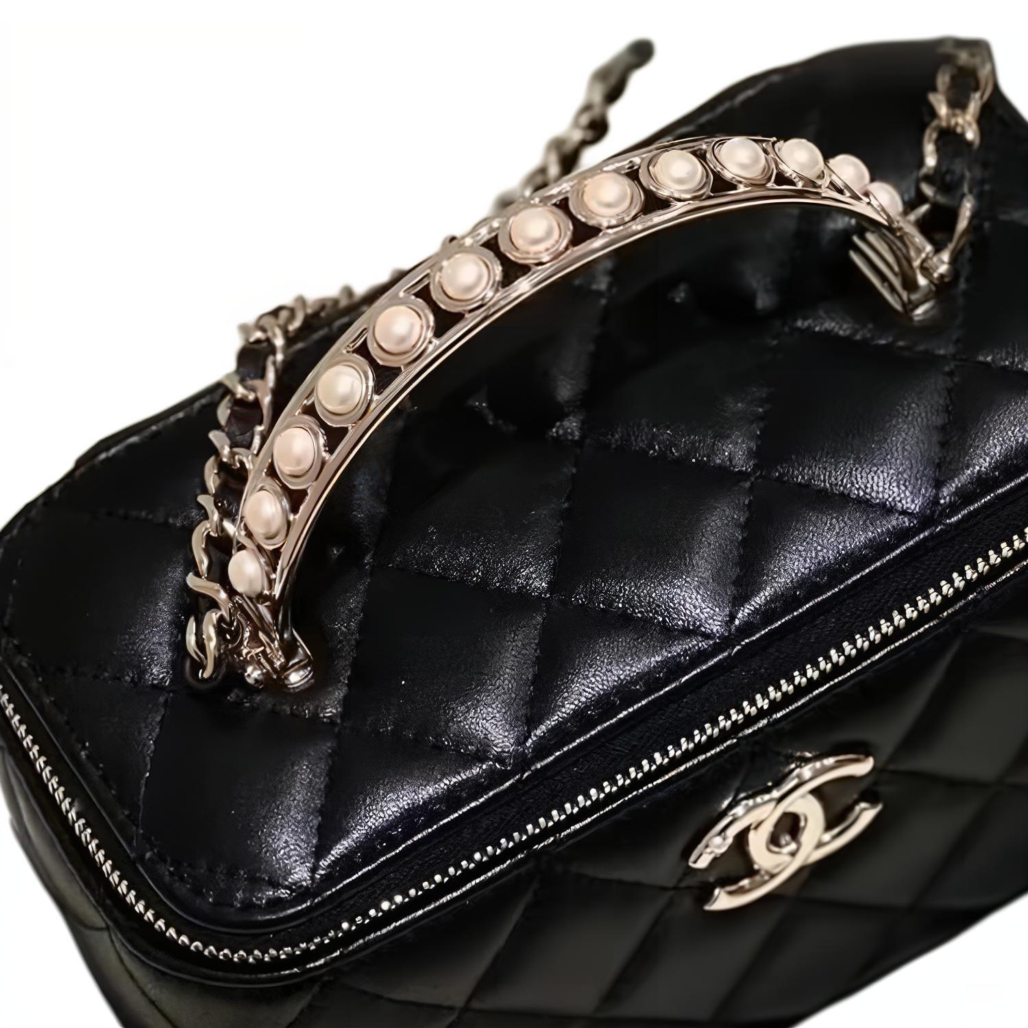 CHANEL Женская черная сумка через плечо из овчины, кроссбоди, клатч — фото 3
