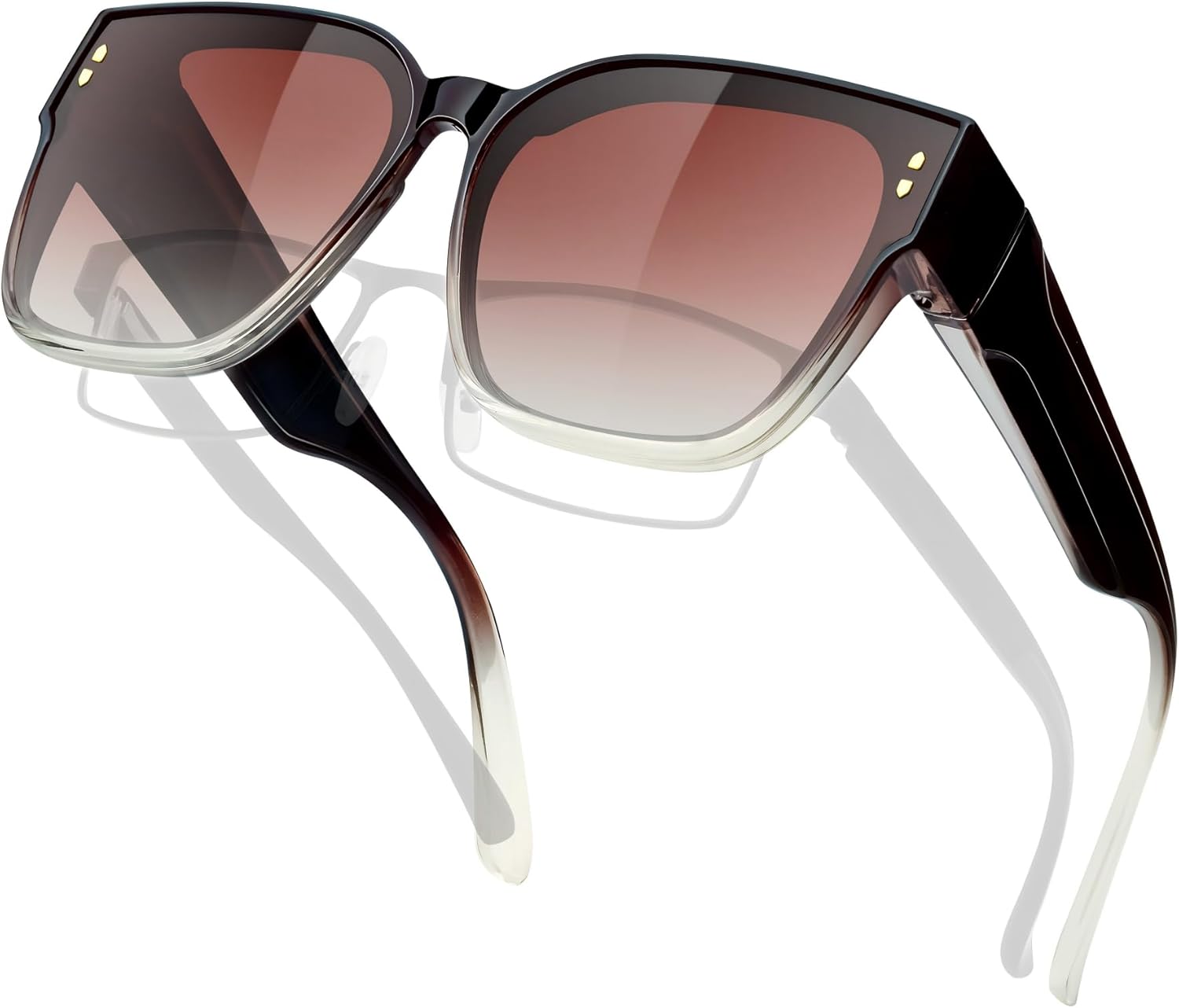 

KANASTAL — большие солнцезащитные очки для женщин и мужчин, поляризованные, с защитой от УФ-излучения UV400, модные, квадратной формы, 【a03】gradient Brown/Gradient Brown