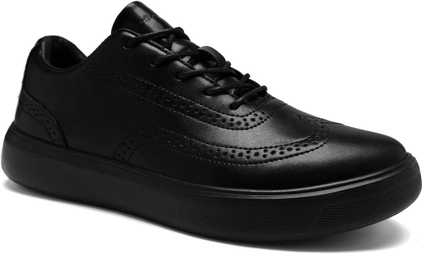 

Мужские ортопедические кожаные классические туфли: широкий носок, комфортная поддержка свода стопы, орошая для плантарного фасциита Orthocomfoot, черный