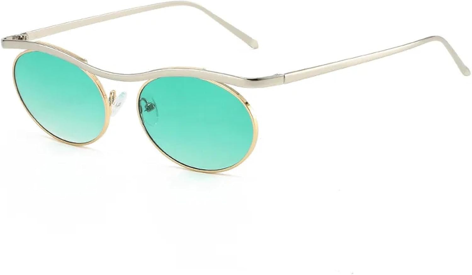 

Модные винтажные круглые солнцезащитные очки для женщин, роскошные дорожные очки с защитой от УФ-излучения UV400 для мужчин, в стиле панк, популярные очки VVTWSSW, Silver-green