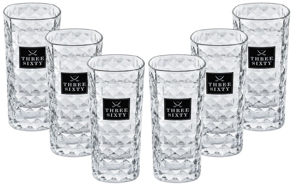 

Набор стаканов для лонг-дринков Three Sixty Vodka, квадратный - 6x 0,3 л, калиброванный Mixcompany