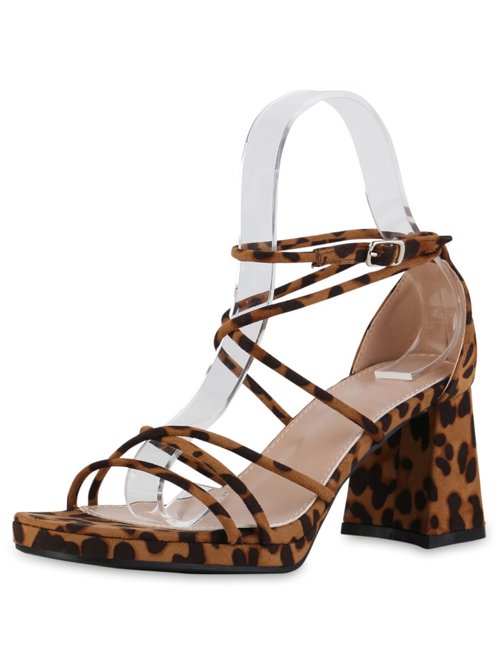 Сандалии на плоской подошве VAN HILL, цвет leopard