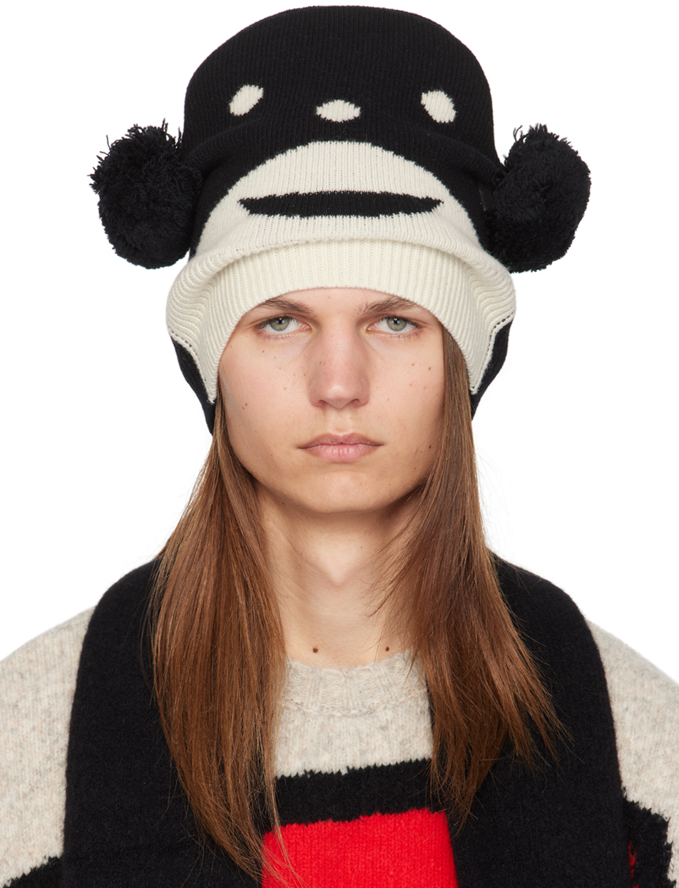 

Черная и кремовая шапка Walter 9015 Walter Van Beirendonck