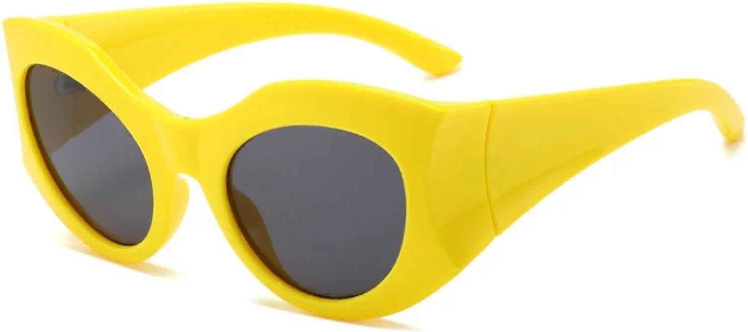 

Женские солнцезащитные очки овальной формы конфетных оттенков, модные градиентные солнцезащитные очки с защитой от УФ-излучения UV400; мужские солнцезащитные очки «кошачий глаз» WNCKSQ, Yellow Gray