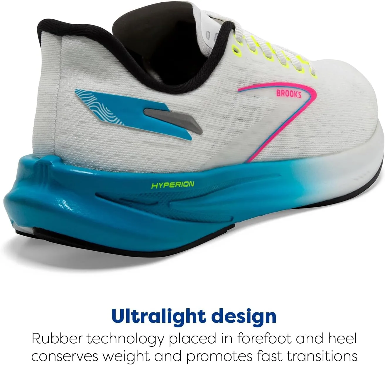 Мужские кроссовки Brooks Hyperion, белый/синий/розовый — фото 3