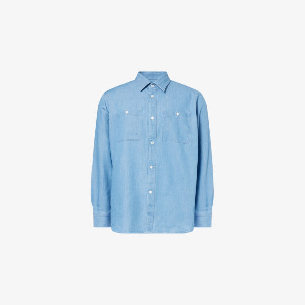 

Хлопковая рубашка кэжуал-фит с накладными карманами Paul Smith, цвет light base