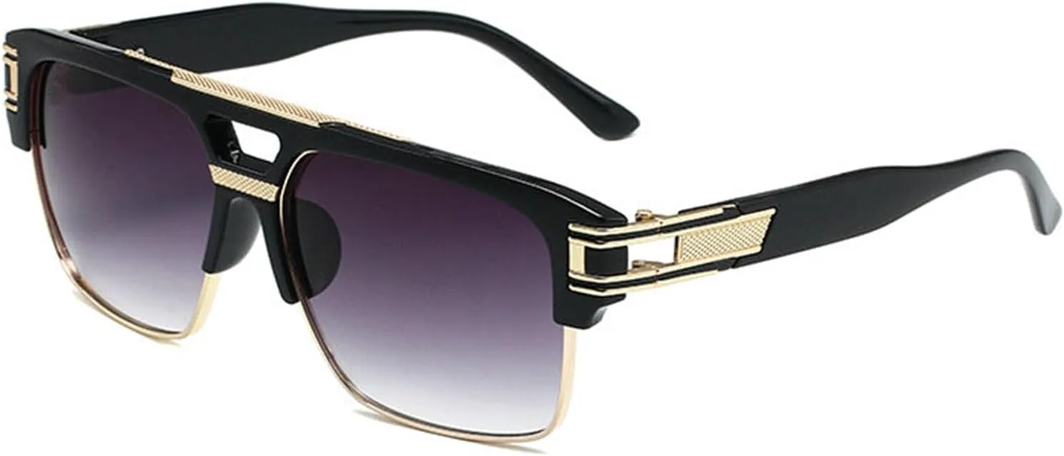 

Willochra Модные квадратные солнцезащитные очки для мужчин и женщин в винтажной металлической оправе. Модные солнцезащитные очки с защитой от УФ-излучения UV400, C1