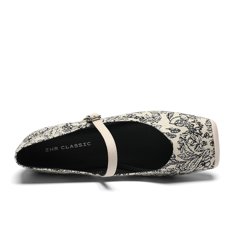 Туфли Мэри Джейн 2 см ZHR женские, бело-черные — фото 4