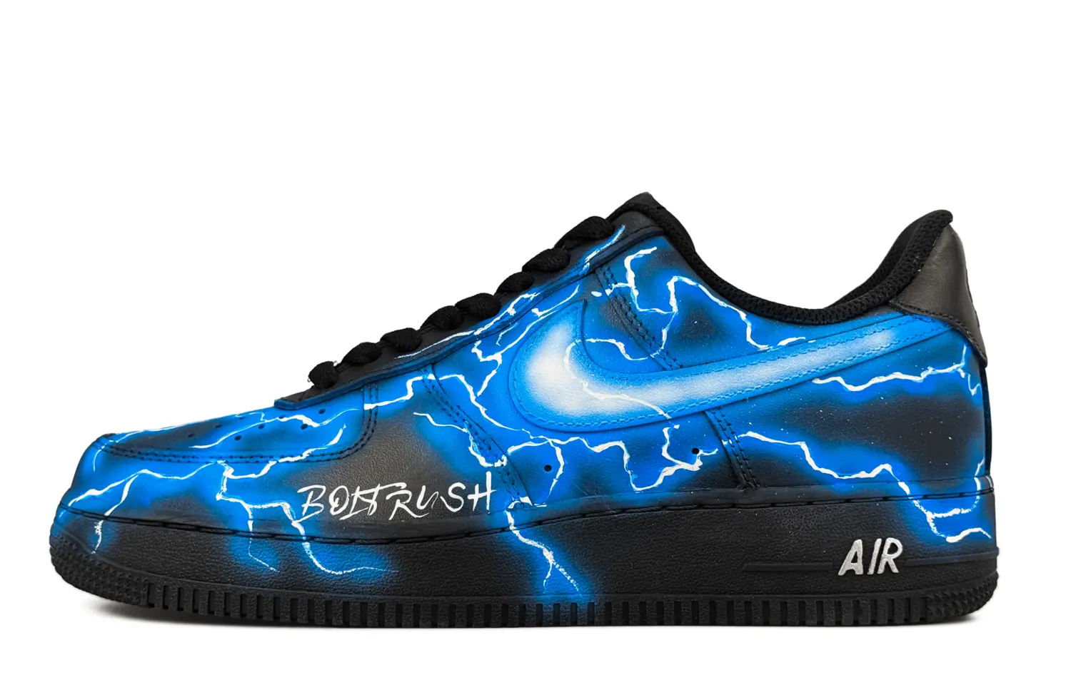 Nike Кроссовки для скейтбординга Air Force 1 Abrasion Resistant Low top мужские, черные и синие — фото 3